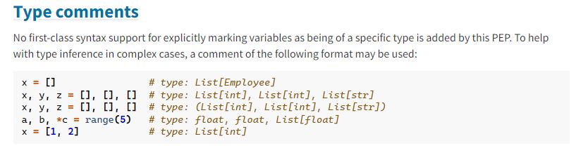 PEP 484 - type comment